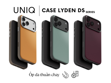 Ốp da UniQ LYDEN DS iPhone 18 Pro 6.3" / iPhone 17 Pro (Phối 2 tone màu)
